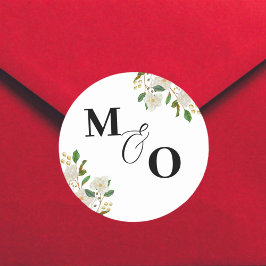 Maßgeschneiderter Hochzeitsticker mit Blume Runder Aufkleber