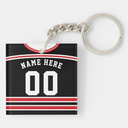Maßgeschneiderter Hockey Jersey Keyring, Lacrosse Schlüsselanhänger (Rückseite)