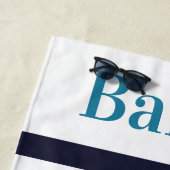 Maßgeschneiderter Hund 3 Foto Collage Aqua Blauer  Strandtuch (Beispiel)