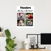 Maßgeschneiderter Hund mit vier Fotos Collage Poster (Heimbüro)
