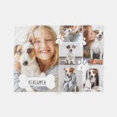 Maßgeschneiderter Hundeknochen und Pfosten-FotoCol Fleecedecke (Vorderseite (Horizontal))