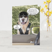 Maßgeschneiderter Hundeloten Motorrad-Polizist Geb Karte (Gelbe Blume)