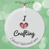 Maßgeschneiderter "I Herz Crafting" Keepake Ornament Aus Glas