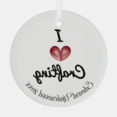 Maßgeschneiderter "I Herz Crafting" Keepake Ornament Aus Glas (Rückseite)