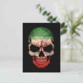 Maßgeschneiderter iranischer Flaggenschädel Postkarte (Stehend Vorderseite)