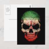 Maßgeschneiderter iranischer Flaggenschädel Postkarte (Vorne/Hinten)