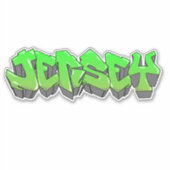 Maßgeschneiderter "Jersey" Graffiti Vinyl Sticker (Vorderseite)