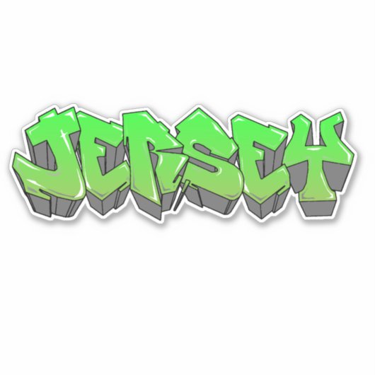 Maßgeschneiderter "Jersey" Graffiti Vinyl Sticker (Vorderseite)