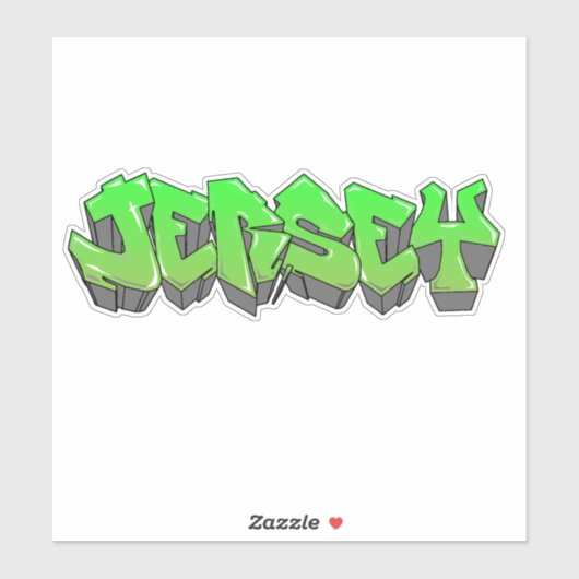 Maßgeschneiderter "Jersey" Graffiti Vinyl Sticker (Blatt)