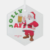 Maßgeschneiderter Jolly AF Funny Beer Weihnachten Ornament Aus Glas (Vorderseite)