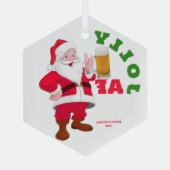 Maßgeschneiderter Jolly AF Funny Beer Weihnachten Ornament Aus Glas (Rückseite)