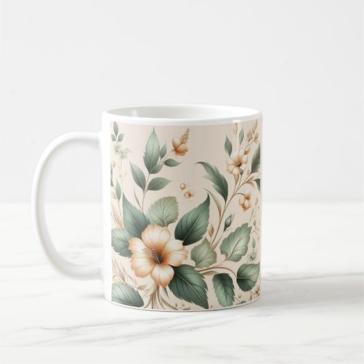 Maßgeschneiderter Kaffeecup/Blumendesign/Geschenki Kaffeetasse (Links)