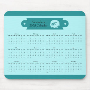 Maßgeschneiderter Kalender für das ganze Jahr 2025 Mousepad