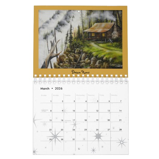 Maßgeschneiderter Kalender mit Kunst von David Pau (Mär 2026)