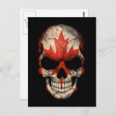 Maßgeschneiderter kanadischer Flaggenschädel Postkarte (Vorne/Hinten)