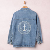 Maßgeschneiderter Kapitän und Schiffsnamensgrenze Jeansjacke (Hangar)