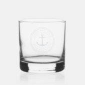 Maßgeschneiderter Kapitän und Schiffsnamensgrenze Whiskyglas (Rückseite)