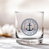 Maßgeschneiderter Kapitän und Schiffsnamensgrenze Whiskyglas