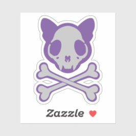 Maßgeschneiderter Katzenschädel und Kreuzknochen Aufkleber