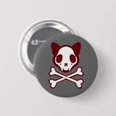 Maßgeschneiderter Katzenschädel und Kreuzknochen Button (Vorne & Hinten)