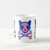 Maßgeschneiderter Katzenschädel und Kreuzknochen Kaffeetasse (Mittel)