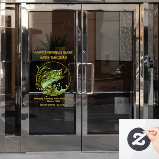 Maßgeschneiderter Köder-Shop Largemouth Bass Lure Fensteraufkleber (Büro Tür)