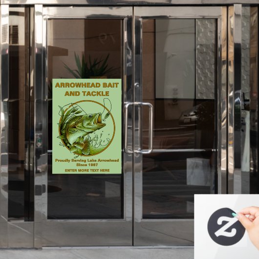 Maßgeschneiderter Köder-Shop Largemouth Bass Lure Fensteraufkleber (Büro Tür)