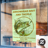 Maßgeschneiderter Köder-Shop Largemouth Bass Lure Fensteraufkleber (Café-Fenster)