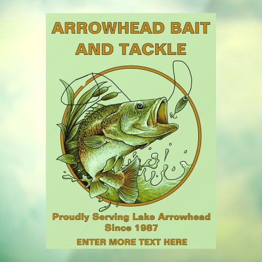 Maßgeschneiderter Köder-Shop Largemouth Bass Lure Fensteraufkleber (Blatt 3)