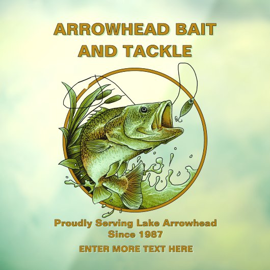 Maßgeschneiderter Köder-Shop Largemouth Bass Lure Fensteraufkleber (Blatt 3)