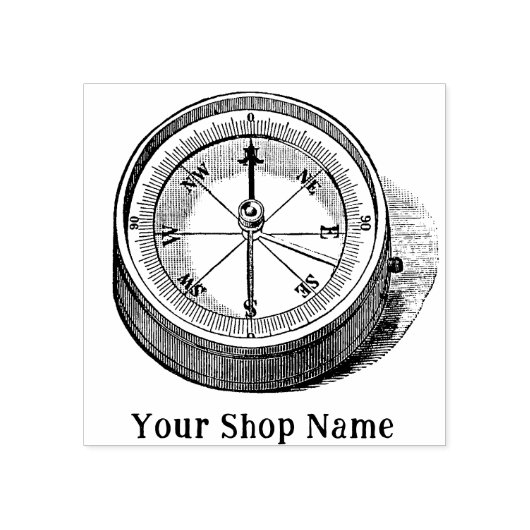 Maßgeschneiderter Kompass Rustikale Kleinunternehm Gummistempel (Prägung)