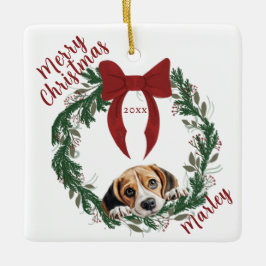 Maßgeschneiderter Kranz-Beagle Hunde-Platz Keramikornament
