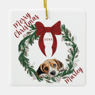 Maßgeschneiderter Kranz-Beagle Hunde-Platz Keramikornament
