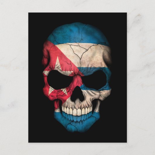 Maßgeschneiderter kubanischer Flag Skull Postkarte (Vorderseite)
