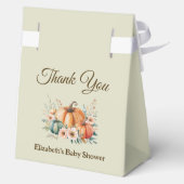 Maßgeschneiderter Kürbis und Blumendesign für Baby Geschenkschachtel (Rückseite)