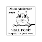 Maßgeschneiderter Lehrer sagt gut gemacht Owl posi Gummistempel (Prägung)