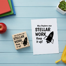 Maßgeschneiderter Lehrer sagt Stellar Work Behalte Gummistempel