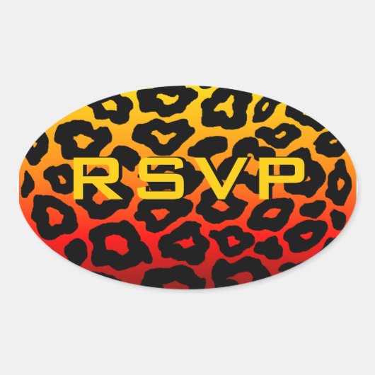Maßgeschneiderter Leopard Ovaler Aufkleber (Vorderseite)