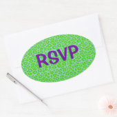 Maßgeschneiderter Leopard Ovaler Aufkleber (Umschlag)