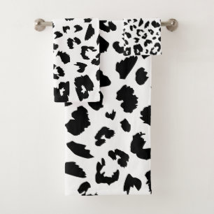 Maßgeschneiderter Leoparddruck Badhandtuch Set