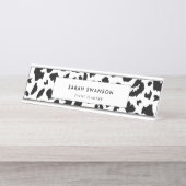 Maßgeschneiderter Leoparddruck Schreibtischnamensplakette (Vorderseite )
