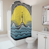 Maßgeschneiderter Leuchtturm Ihre eigenen Worte pe Duschvorhang (Beispiel)