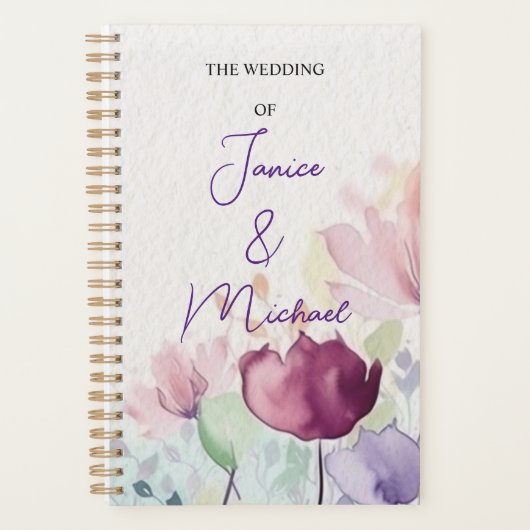 Maßgeschneiderter Lila Blumenzauberplaner Planer (Vorderseite)