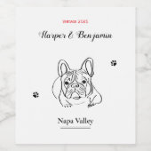 Maßgeschneiderter Line Art Pulldog Weinetikett (Einzelnes Label)