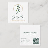 Maßgeschneiderter Logo-QR-Code für Gärtner Quadratische Visitenkarte (Vorne/Hinten)