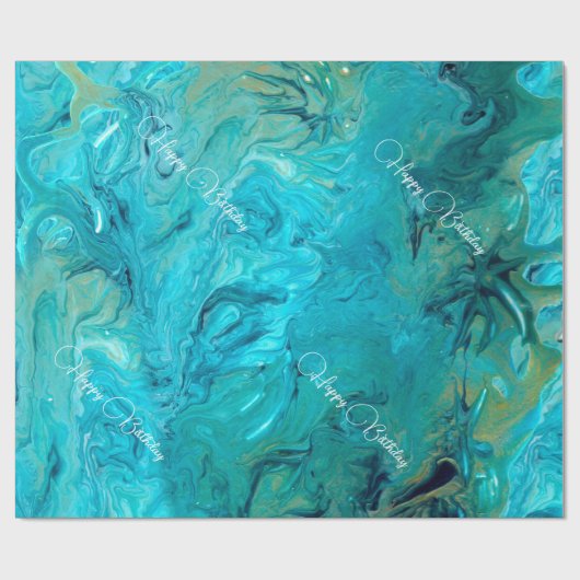 Maßgeschneiderter Marmoreffekt texturiert smaragdb Geschenkpapier (Flach)