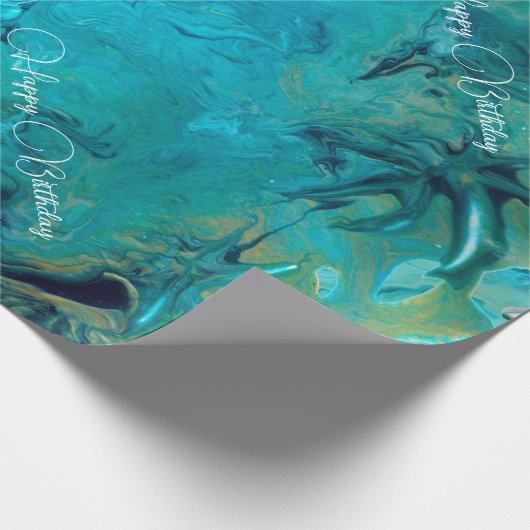 Maßgeschneiderter Marmoreffekt texturiert smaragdb Geschenkpapier (Ecke)