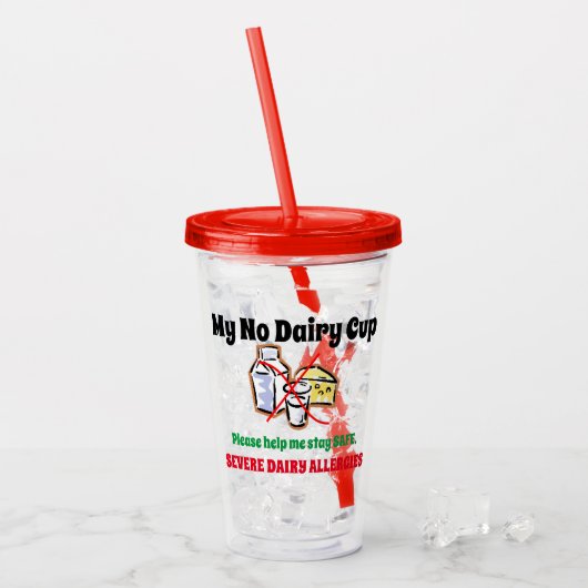 Maßgeschneiderter Milchlebensmittelallergie-Cup Acryltrinkbecher (Vorderseite Ice)