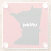 Maßgeschneiderter Minnesota Uffda Glass Untersetze Glasuntersetzer (Rückseite)