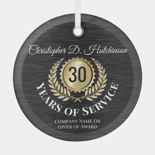 Maßgeschneiderter Mitarbeiterpreis Ornament Aus Glas (Vorderseite)